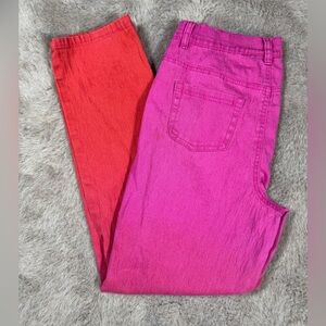 DG by Diane Gilman ombré pink red jeans women’s 8